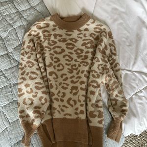 Aerie Soft cheetah sweater tan